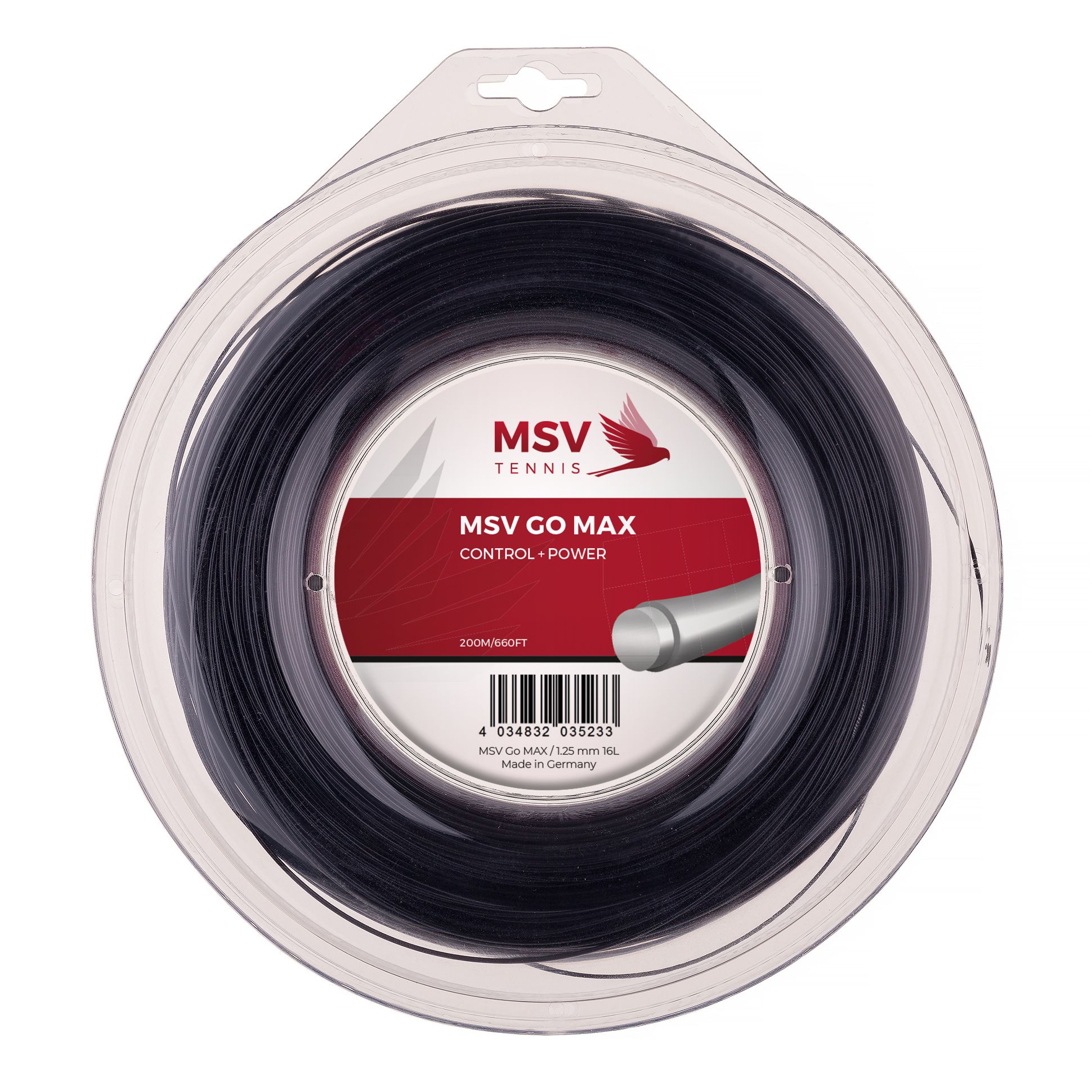 MSV GO MAX Tennis String 200m 1,25mm black